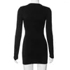 Casual Dresses 10 Bulk Items Wholesale Lots Spring 2024 Long Sleeve Draw String Mini Dress Sexy Y2k Bodycon Clothes For Women K12711