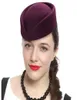 Najwyższej jakości kobiety wełny filc beret hatdrop Fancy stewardess Air Hostesses Pillbox Hat Millinery Fascynator Base Cap 2103118276657