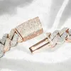 Iced Out Out Two Tone VVS Collier Moisanite 925 Silver Silver Rose Gold plaqué GRAND ÉNORME LIEN CUBAN DE 18 mm Chaîne Moisanite