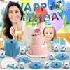 Wegwerp plastic servies servies voor haaien thema feestdecoratie Desktopsoftware papieren cupbord servet banner Baby Shower Childrens Birthday Party Supplies WX