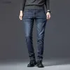 Dżinsy męskie nowe męskie szczupłe dżinsy klasyczne niebieskie czarne moda biznesowa proste dżinsowe spodnie bawełniane spodnie męskie ubrania