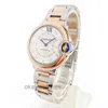 Unisex Dials Automatic Working Uhren Carter New Blue Ballon 18k Roségold Diamond Mechanical Watch Womens W3BB0006