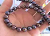 Nya fina pärlsmycken Rare 1011mm Round Tahitian Black Red Multicolor Pearl Necklace14k 18inc2588335