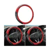 Кожаное рулевое колесо, Auto Car Stretch Protector, универсальный 15-дюймовый анти скользит крышка без запаха для мужчин (черный/красный)