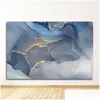 Gemälde abstrakte goldene blaue Wandkunst Druck moderner Stil Leinwand Tinte Malerei Nordic Decorative Bildhäuser Marmor Textur Drop dhkao