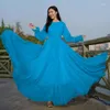 Abiti casual 2024 Maxi Dress Women's Sunsssing Abaya Dubai Chiffon Musulmano Africano Africano Islam Kaftan Robe Long Vestidos