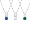 Swarovskis kettingontwerper Dames Oorspronkelijke kwaliteit Luxe hanger Triple Diamond Imitatie Stijl Ketting Romantische kristallen diamanthanger met kraagketen