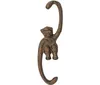 10 Macaco pendurado em ferro fundido Shook S Hook Metal Plant Pote Garden Garden Garden Rustic Brown Decoração Vintage Gardening Animal Crafts A2086421