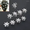 Klipsy do włosów imixlot 12pcs Bridal Crystal Pearl Flower Spiral Pins Pins Wedding Jewelry Bride Empleress Women Akcesoria