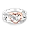 Bandringen Actual 925 Sterlsilver Infinite Hollow Heart Buckle Double Patroon dames congres sieraden geschenk J240429