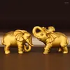 Estatuetas decorativas 1Pairs Pure Copper Elephant Ornamentos