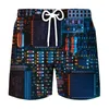 Pantalons graphiques du circuit carton des courts métrages pour hommes Summer Hawaii Beach 3d Printing électronique Chip de maillot de bain Cool Gym Swim Swim