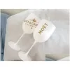 Copos de vinho 2pcs Party Plastic Party White Champagne Glass Moet Drop Drip Home Garden Kitchen Dining Bar Drinkware OTEL2