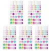 Bouteilles de rangement Nuolux 5 Feuilles auto-adhésives acryliques cristallins bijoux gemmes autocollants couleurs assorties diverses formes (multicolore