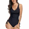 Dames badkleding één stuk zwempak vrouwen massief badpak halter bodysuit push omhoog monokini strandkleding plus size girl tankini