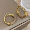 Hoop -Ohrringe Dodohao klobig Edelstahl Round Kreis für Frauen dicke geometrische Huggie Rock Punk Gold Farbe Juwely