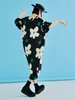 Sukienki imprezowe Imakokoni Oryginalny projekt japońskiej drukowanej sukienki z krótkim rękawem damska letnia gruszka Figura długa 223702