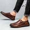 Lässige Schuhe Großgröße Leder Männer handgefertigte Zapatos para hombres Männliche Mokassins atmungsaktiv