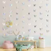Party Decoration 3D Butterfly Paper Banner Gold Silver Hanging Garland Streamers Decorations For Home Wedding Birthday Diy Decor