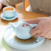 Creative Ceramic Small Fish Teacup Set Portable Tea Pot and Cup Chinese Ceremony Supplies Customized Teaware Gifts 240428