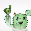 Grünes kaktusmodell weibliches mini glaswasser dab rig/tupfen rig kaktusglas bong mit kaktusschale