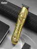 Kemei KM 3709 PG Professional Electric Gold Metal Corps Barbe Rasoir Clipper Titane Couper USB Charger Machine4577242