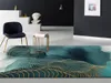 Abstract Green Golden Strip Carpet For Floor Chinese Painting Tapis de salle de bain Mode Antislip Mat Porte d'entrée Porte 3D Pattern8000270