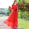 Abiti casual 2024 Maxi Dress Women's Sunsssing Abaya Dubai Chiffon Musulmano Africano Africano Islam Kaftan Robe Long Vestidos