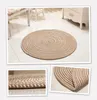 Tapetes de vime de vime para a sala de estar decoração de cozinha à mão tecida Anti-deslizamento Machine lavável Japão estilo Japão 100cm