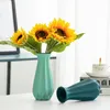 Decorative Figurines Sunflower Imitation Flower Ceramic Origami Small Vase Decoration Living Room Arrangement Nordic Floor Table