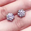 Stud Earrings On Sale Real Moissanite Studs 2ct Blue Green Pink Red Big Diamond For Women Bridal Wedding Jewelry S925 Silver