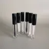 Storage Bottles 7ml Clear Plastic Eyeliner Mascara Liquid Tube Black Lid Protable Cosmetic Packaging Round Lip Glaze Gloss Bottle 50pcs/Lot