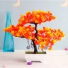 Plantes en plastique artificielles bonsaï petit arbre pot fausse plante en casquette de jardin de fleurs en pot ornements décoration de table d'accueil de chambre 240430