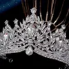 Tiaras Korean Luksus Big Water Drop Crystal Crown Tiara For Women Girl