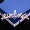 Tiaras Luxury Green Red Blue Crystal Crown Crown for Women Girls Party Wedding Princess Rhinestone Crown Accessori per capelli da sposa