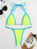 Swimwear pour femmes Micro Bikini 2024 Femmes Push Up Pearl Designer Triangle Swimsuit Brazilian Orange Patchwork Bathwing Fssuile Biquini Y240429