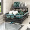 Kitchen Storage Organizer Dish Drying Rack Utensils Drainer With Drain Basket Dinnerware Holder
