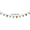 Party Decoration Hang Flag Banner Nursery Bunting Flags Washable Cotton Tyg Triangle Pennant Garlands för vardagsrum och sovrum