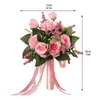 Fleurs décoratives 1pcs Artificiel Bridal Bridesmaid Wedding Bouquet Party Decoration tenant Table Top Top