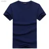 Mäns T-shirts Leisure Style Solid Color Mens T-shirt Cotton Navy Blue Formal T-shirt Summer Top T-shirt Mens Clothing 5Xll2405