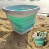 Sandspiel Wasser Spaß Strandspielzeug für Kinder Sandspielzeug für Kleinkinder Sandkastenspielzeug mit zusammenklappbarem Eimerschaufel Rechenset Sandformen Sommer Outdoor D240429
