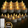 LED Tea Light Remote Control / Auto Timer Electronicsバッテリーを備えたFlameless Flickeringキャンドル操作奉納光の家の装飾240416