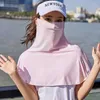Boinas de verão Anti-UV Silk Face Mask Outdoor Sports Cycling Driving Shawl Head Wrap
