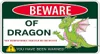 Beware of Dragon Metal Tin Sign Funny Dragon Sign Gifts for Boys Room Wall DecorKids Dragon Tank Products Party Bathroom Baby4094991