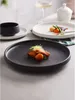 Tablice 8-calowe czarne ceramiczne ceramiczne danie z Matte Steak Spaghetti Plate Household Restaurant Frosted Japanse Flat Strewa