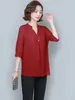 Polos féminins 5xl Oversize Femmes Spring Summer Style Murffon Blouses Shirts Lady Casual Half Sleeve V-Neck Blusas Tops ER1989