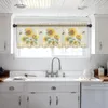 Rideau ferme de tournesol abeille rétro à plaid petite fenêtre tulle pur à chambre courte salon décor de la maison drapes voile