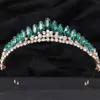 Tiaras Korean Sweet Cute 6 Colors AB Crystal Tiara Crown For Women Girls Wedding Elegant Luxury Princess Party Hair Dress Jewelry