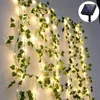 Cordes 32,8 pi 100 verts à LED Greeuts Feuilles de fées lumières de fée 2 pack à énergie solaire pour la cour de patio de jardin