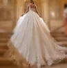 Robe de mariée perlé de luxe 2024 Illusion Couure à manches longues Appliques de dentelle princesse Boule de balle Vestidos de Novias personnalisé